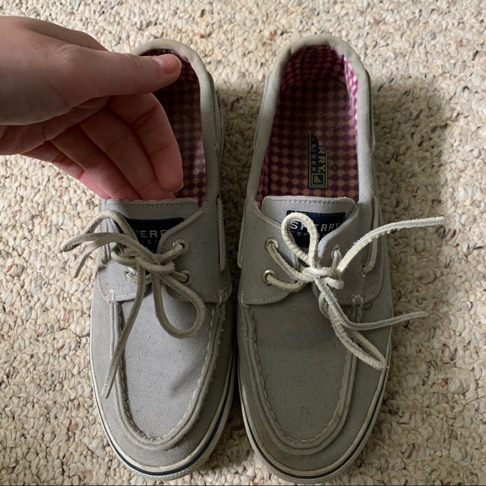 Gray Sperrys Shoes